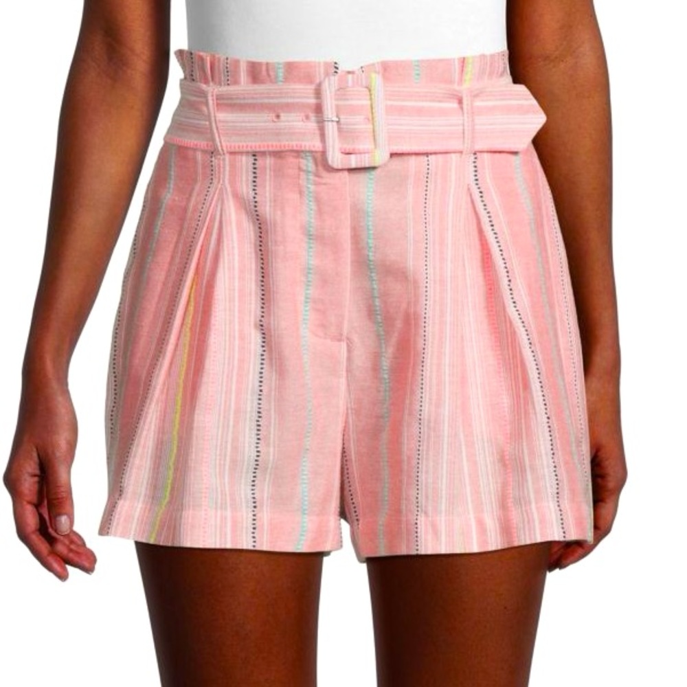 Parker Belted Striped Cotton Shorts